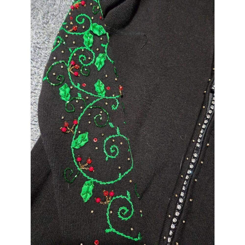 Vintage Berek Sequin Rhinestone Holiday Sweater - Picture 2 of 5